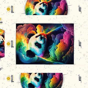Darstellung des Puzzle Motivs Dreamy Cosmic Panda 1000 Puzzle Schachtel 3D Modell