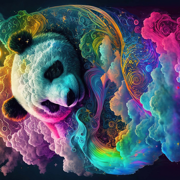 Darstellung des Puzzle Motivs Celestial Panda 1000 Puzzle 3D Modell