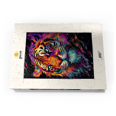 Darstellung des Puzzle Motivs Neon Tiger 1000 Puzzle Schachtel Ansicht3