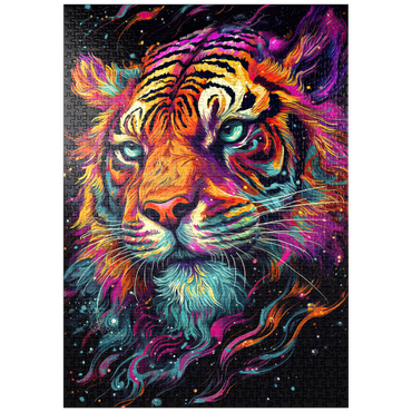 Darstellung des Puzzle Motivs puzzleplate Neon Tiger 1000 Puzzle