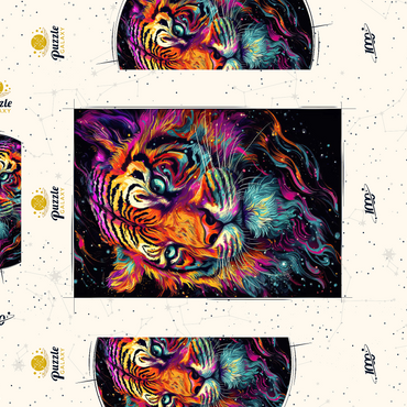 Darstellung des Puzzle Motivs Neon Tiger 1000 Puzzle Schachtel 3D Modell