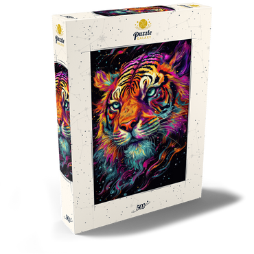 Darstellung des Puzzle Motivs Neon Tiger 500 Puzzle Schachtel Ansicht2