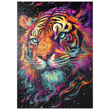Darstellung des Puzzle Motivs puzzleplate Neon Tiger 500 Puzzle