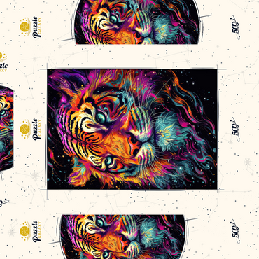 Darstellung des Puzzle Motivs Neon Tiger 500 Puzzle Schachtel 3D Modell