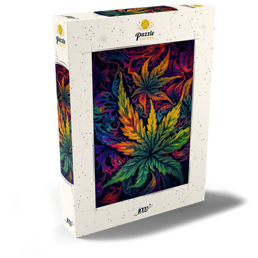 Darstellung des Puzzle Motivs Psychedelic Leaves 1000 Puzzle Schachtel Ansicht2