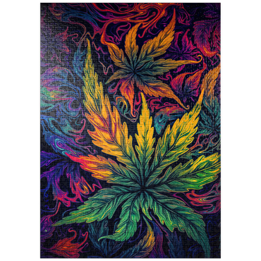 Darstellung des Puzzle Motivs puzzleplate Psychedelic Leaves 1000 Puzzle