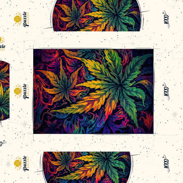 Darstellung des Puzzle Motivs Psychedelic Leaves 1000 Puzzle Schachtel 3D Modell