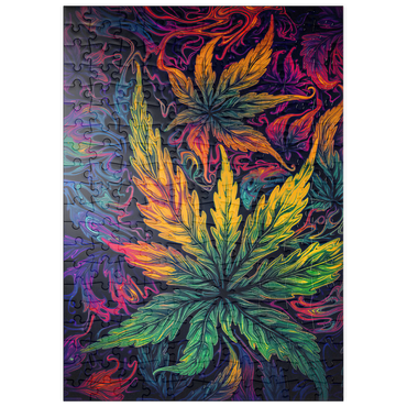 Darstellung des Puzzle Motivs puzzleplate Psychedelic Leaves 200 Puzzle