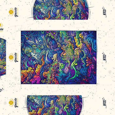 Darstellung des Puzzle Motivs Psychedelic Swirls 1000 Puzzle Schachtel 3D Modell