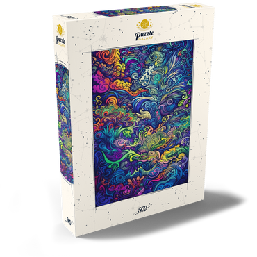 Darstellung des Puzzle Motivs Psychedelic Swirls 500 Puzzle Schachtel Ansicht2