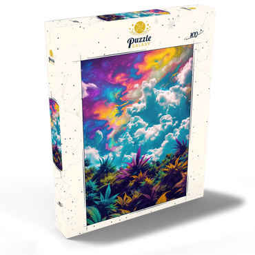 Darstellung des Puzzle Motivs Psychedelic Sky Over Vibrant Foliage 100 Puzzle Schachtel Ansicht2