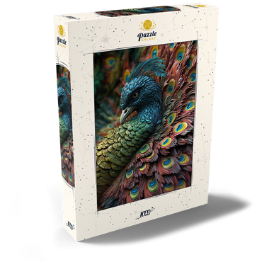 Darstellung des Puzzle Motivs Majestic Peacock 1000 Puzzle Schachtel Ansicht2