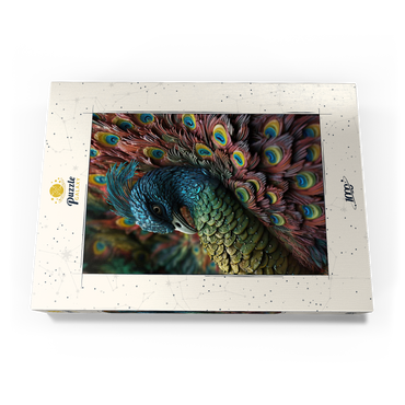 Darstellung des Puzzle Motivs Majestic Peacock 1000 Puzzle Schachtel Ansicht3