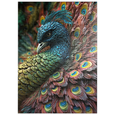 Darstellung des Puzzle Motivs puzzleplate Majestic Peacock 100 Puzzle