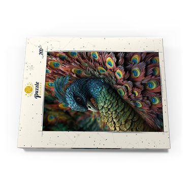 Darstellung des Puzzle Motivs Majestic Peacock 200 Puzzle Schachtel Ansicht3
