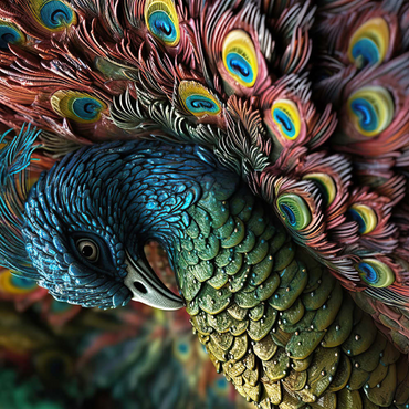 Darstellung des Puzzle Motivs Majestic Peacock 500 Puzzle 3D Modell
