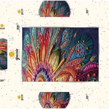 Darstellung des Puzzle Motivs Intricate Embroidery 200 Puzzle Schachtel 3D Modell