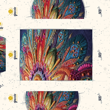 Darstellung des Puzzle Motivs Intricate Embroidery 500 Puzzle Schachtel 3D Modell