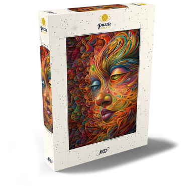 Darstellung des Puzzle Motivs Psychedelic Portrait 1000 Puzzle Schachtel Ansicht2