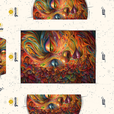 Darstellung des Puzzle Motivs Psychedelic Portrait 1000 Puzzle Schachtel 3D Modell