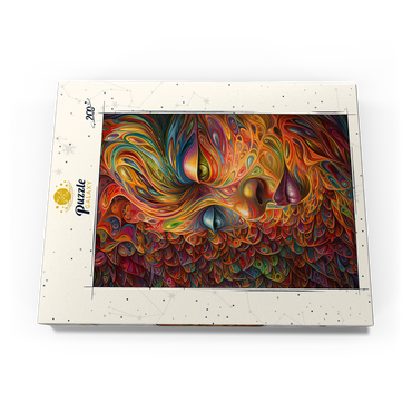 Darstellung des Puzzle Motivs Psychedelic Portrait 200 Puzzle Schachtel Ansicht3