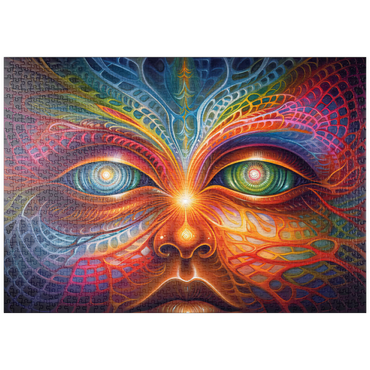 Darstellung des Puzzle Motivs puzzleplate Psychedelic Visionary Face 1000 Puzzle