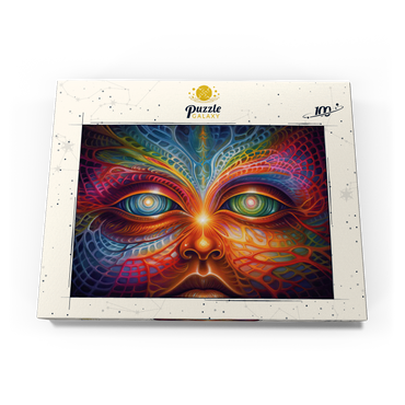 Darstellung des Puzzle Motivs Psychedelic Visionary Face 100 Puzzle Schachtel Ansicht3
