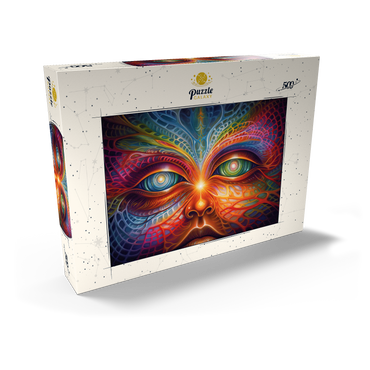Darstellung des Puzzle Motivs Psychedelic Visionary Face 500 Puzzle Schachtel Ansicht2