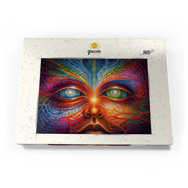 Darstellung des Puzzle Motivs Psychedelic Visionary Face 500 Puzzle Schachtel Ansicht3