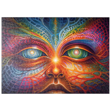 Darstellung des Puzzle Motivs puzzleplate Psychedelic Visionary Face 500 Puzzle
