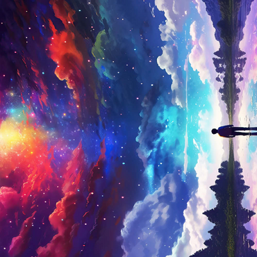 Darstellung des Puzzle Motivs Cosmic Reflection 200 Puzzle 3D Modell