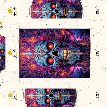 Darstellung des Puzzle Motivs Cybernetic Skull 1000 Puzzle Schachtel 3D Modell