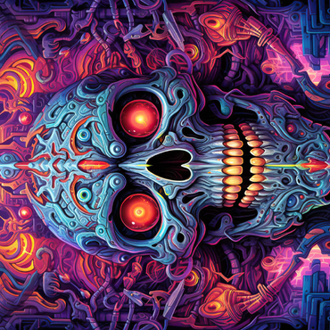 Darstellung des Puzzle Motivs Cybernetic Skull 200 Puzzle 3D Modell