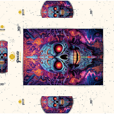 Darstellung des Puzzle Motivs Cybernetic Skull 200 Puzzle Schachtel 3D Modell