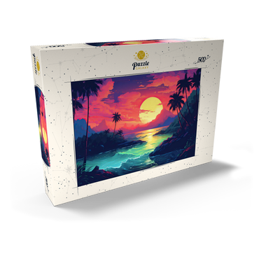 Darstellung des Puzzle Motivs Tropical Sunset Paradise 500 Puzzle Schachtel Ansicht2