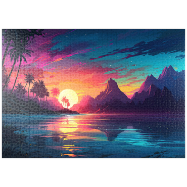 Darstellung des Puzzle Motivs puzzleplate Tropical Sunset Reflection 1000 Puzzle