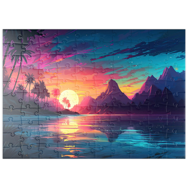 Darstellung des Puzzle Motivs puzzleplate Tropical Sunset Reflection 100 Puzzle