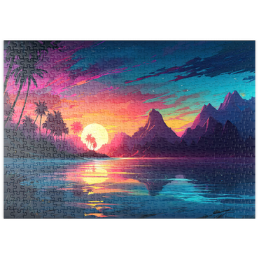 Darstellung des Puzzle Motivs puzzleplate Tropical Sunset Reflection 500 Puzzle