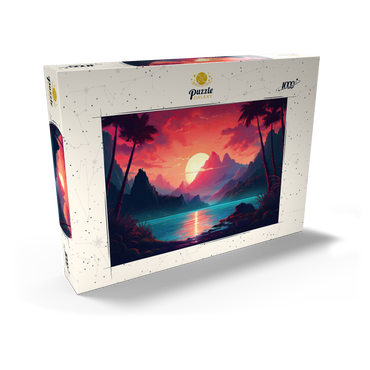 Darstellung des Puzzle Motivs Majestic Tropical Sunset 1000 Puzzle Schachtel Ansicht2
