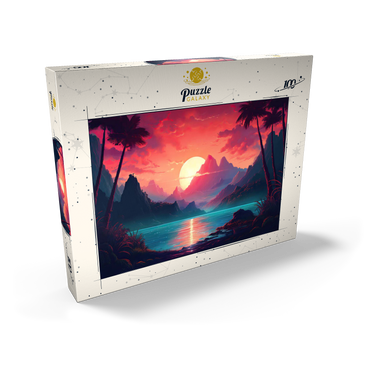 Darstellung des Puzzle Motivs Majestic Tropical Sunset 100 Puzzle Schachtel Ansicht2
