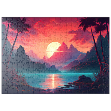 Darstellung des Puzzle Motivs puzzleplate Majestic Tropical Sunset 200 Puzzle