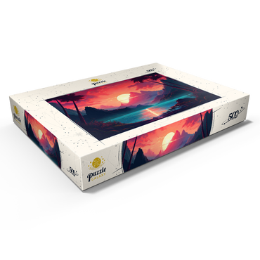 Darstellung des Puzzle Motivs Majestic Tropical Sunset 500 Puzzle Schachtel Ansicht1