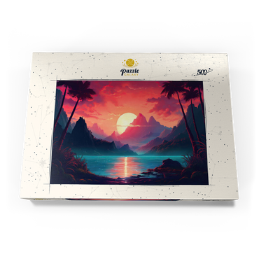 Darstellung des Puzzle Motivs Majestic Tropical Sunset 500 Puzzle Schachtel Ansicht3