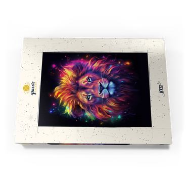 Darstellung des Puzzle Motivs Vibrant Cosmic Lion 1000 Puzzle Schachtel Ansicht3