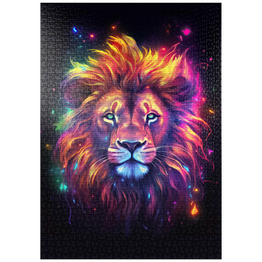 Darstellung des Puzzle Motivs puzzleplate Vibrant Cosmic Lion 1000 Puzzle