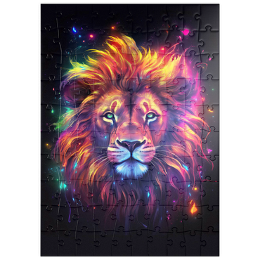 Darstellung des Puzzle Motivs puzzleplate Vibrant Cosmic Lion 100 Puzzle