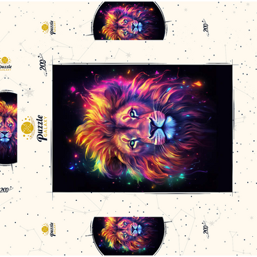 Darstellung des Puzzle Motivs Vibrant Cosmic Lion 200 Puzzle Schachtel 3D Modell