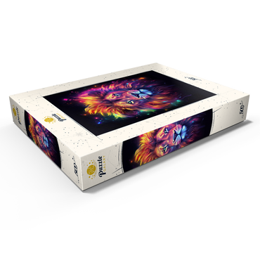 Darstellung des Puzzle Motivs Vibrant Cosmic Lion 500 Puzzle Schachtel Ansicht1