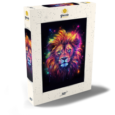 Darstellung des Puzzle Motivs Vibrant Cosmic Lion 500 Puzzle Schachtel Ansicht2
