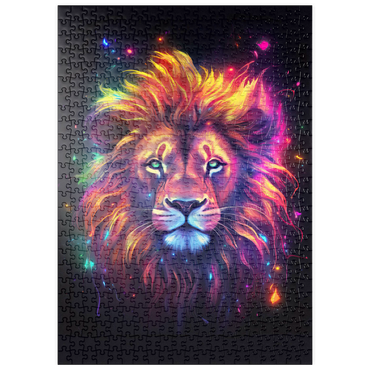 Darstellung des Puzzle Motivs puzzleplate Vibrant Cosmic Lion 500 Puzzle
